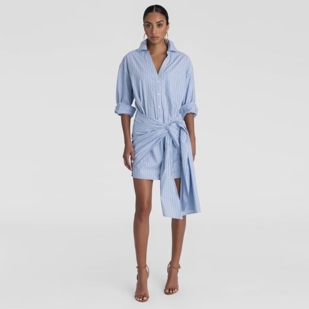 KBB by Kahlana x Target Women’s Blue Tie Waist Shirtdress Long Sleeve Size L
